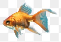 PNG  Orange gold fish goldfish animal blue. AI generated Image by rawpixel.