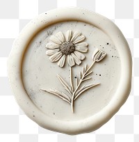 PNG  Seal Wax Stamp wild flower porcelain white art.