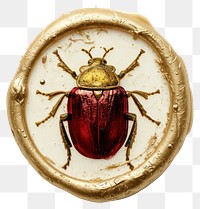 PNG  Seal Wax Stamp a bug animal red white background.