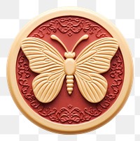 PNG  Seal Wax Stamp a butterfly locket craft white background.