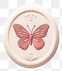 PNG  Seal Wax Stamp a butterfly shape white background confectionery.