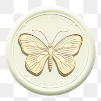 PNG  Seal Wax Stamp a butterfly locket shape white background.