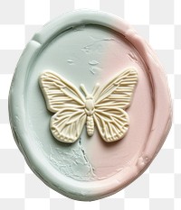 PNG  Seal Wax Stamp a butterfly dessert shape food.