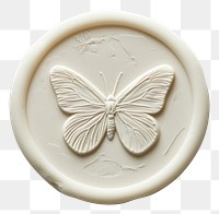 PNG  Seal Wax Stamp a butterfly porcelain dishware pattern.