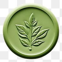 PNG  Seal Wax Stamp a botanical green white background porcelain.