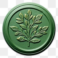 PNG  Seal Wax Stamp a botanical green plant leaf.