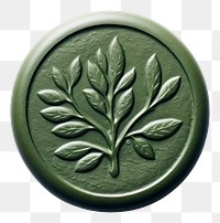 PNG  Seal Wax Stamp a botanical jewelry locket green.