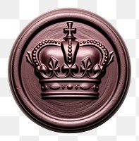 PNG  Seal Wax Stamp a crown jewelry badge white background.