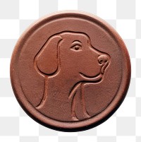 PNG  Seal Wax Stamp a dog money coin white background.