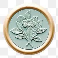 PNG  Seal Wax Stamp a floral jewelry locket white background.