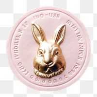 PNG  Seal Wax Stamp a rabbit head mammal animal money.