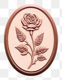 PNG  Seal Wax Stamp a rose bouquet jewelry locket shape.