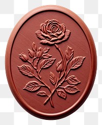 PNG  Seal Wax Stamp a rose bouquet locket shape white background.