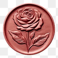 PNG  Seal Wax Stamp a rose shape craft white background.