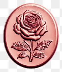 PNG  Seal Wax Stamp a rose shape white background representation.