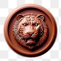 PNG  Seal Wax Stamp a tiger craft white background representation.