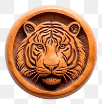 PNG  Seal Wax Stamp a tiger craft white background anthropomorphic.
