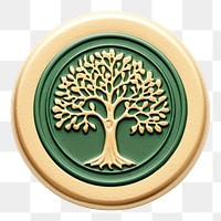 PNG  Seal Wax Stamp a tree green white background accessories.