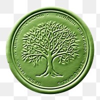PNG  Seal Wax Stamp a tree jewelry locket green.