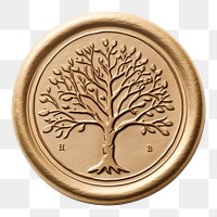 PNG  Seal Wax Stamp a tree jewelry locket money.