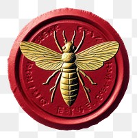 PNG  Seal Wax Stamp an insect animal badge white background.