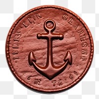 PNG  Seal Wax Stamp anchor money coin sea.
