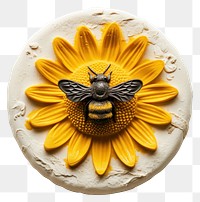PNG  Seal Wax Stamp bee on sun flower sunflower animal insect