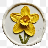 PNG  Seal Wax Stamp daffodil flower plant inflorescence.