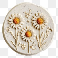 PNG  Seal Wax Stamp daisy flowers pattern plant art