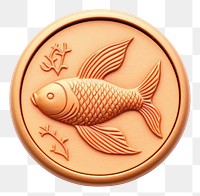 PNG  Seal Wax Stamp goldfish locket bronze animal.