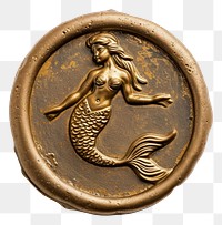PNG  Seal Wax Stamp mermaid jewelry locket bronze.