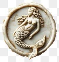 PNG  Seal Wax Stamp mermaid sea white background representation