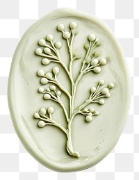 PNG  Seal Wax Stamp mistletoe porcelain jewelry shape.