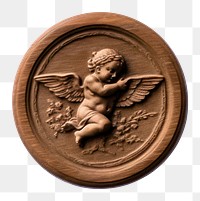 PNG  Seal Wax Stamp of a cherub craft white background representation.