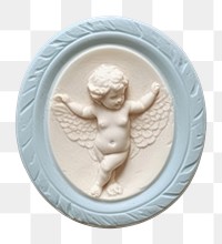 PNG  Seal Wax Stamp of a cherub shape art representation.