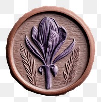 PNG  Seal Wax Stamp of an iris craft shape food.