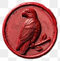 PNG  Seal Wax Stamp parrot animal bird representation.