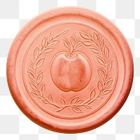 PNG  Seal Wax Stamp peach white background accessories accessory.