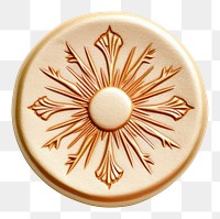 PNG  Seal Wax Stamp sun and sunshine locket white background accessories.