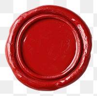 PNG  Shiny plain red Seal Wax stamp white background preserves dishware.