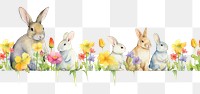 PNG Rabbits and flowers rodent animal mammal.