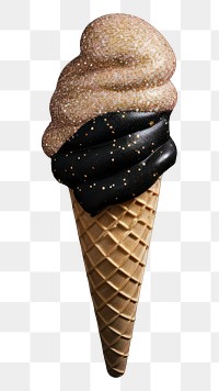 PNG Ice-cream dessert black food. AI generated Image by rawpixel.