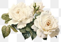 PNG  White rose bouquet flower petal plant. AI generated Image by rawpixel.