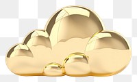 PNG Cloudy nature cute gold material jewelry white background accessories.