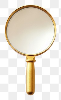 PNG Magnifying glass gold material white background simplicity reflection.