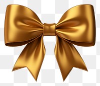 PNG Decorative gold bow with long ribbon celebration accessories decoration.