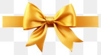 PNG Decorative gold bow with long ribbon backgrounds white background celebration.