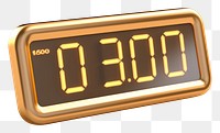 PNG Digital clock gold white background electronics.