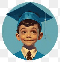 PNG Little boy wearing Graduation hat graduation portrait representation.