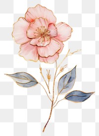 PNG Watercolor flower pattern drawing sketch.